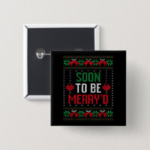 Macaron Carré 5 Cm Bientôt mariés Joyeux Noël Mariée & Marié