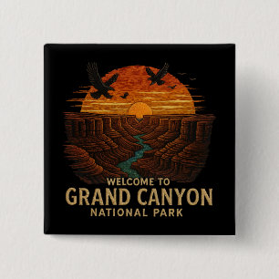 Macaron Carré 5 Cm Bienvenue à la broderie Grand Canyon National USA