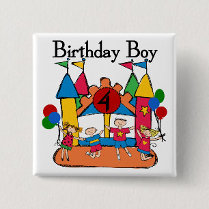 Macaron Carré 5 Cm Big Bounce Boy 4th Birthday Tshirts et cadeaux