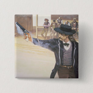 Macaron Carré 5 Cm "Bill sauvage" Hickok (1837-76) démontre sa marqu