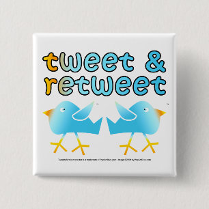 Macaron Carré 5 Cm Bip et boutons de Retweet