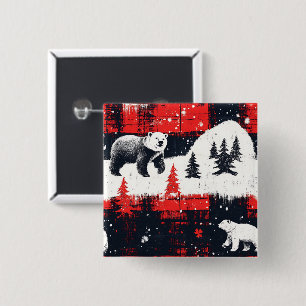 Macaron Carré 5 Cm Bison rouge Plaids Ours polaire