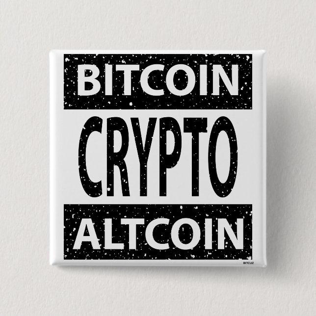 Macaron Carré 5 Cm Bitcoin Altcoin crypto (Devant)