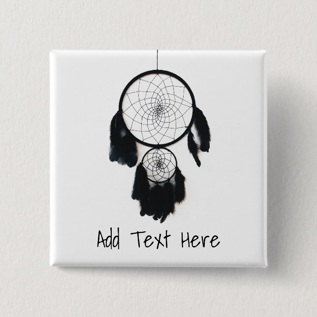 Macaron Carré 5 Cm Black Dreamcatcher sur Arrière - plan blanc (Devant)