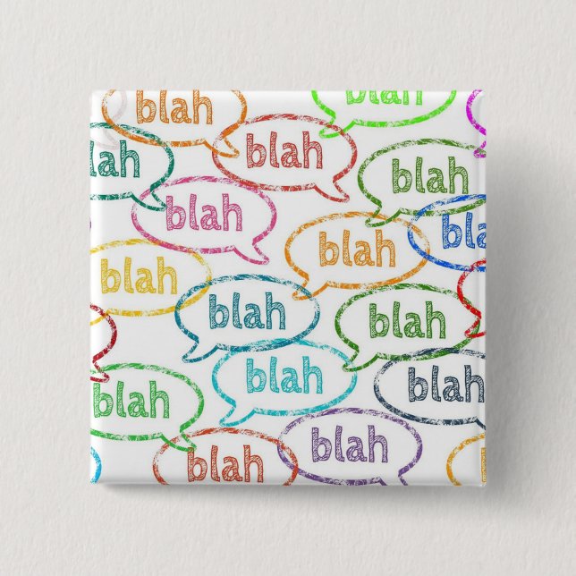 Macaron Carré 5 Cm Blah blah blah boutons (Devant)