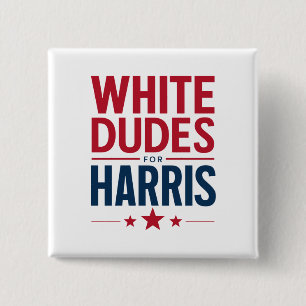 Macaron Carré 5 Cm Blancs pour l'élection de Harris Kamala Harris 202
