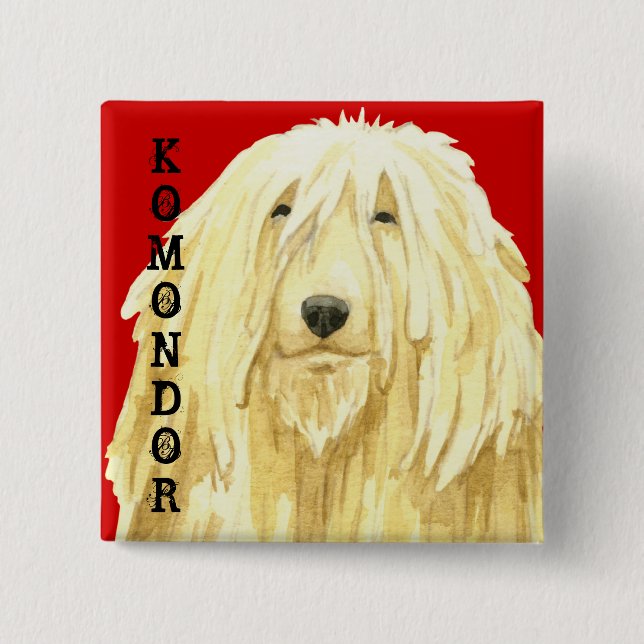 Macaron Carré 5 Cm Bloc couleur Komondor (Devant)