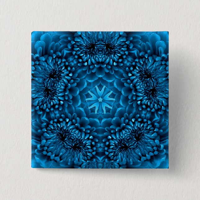 MACARON CARRÉ 5 CM BLUE DAHLIA (Devant)