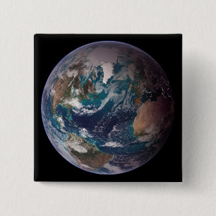 Macaron Carré 5 Cm Blue Marble Earth (Western Hemisphere)