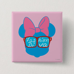 Macaron Carré 5 Cm Blue Minnie Lunettes de soleil rouges Diva