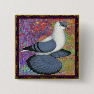 Macaron Carré 5 Cm Blue Swallow Pigeon encadré