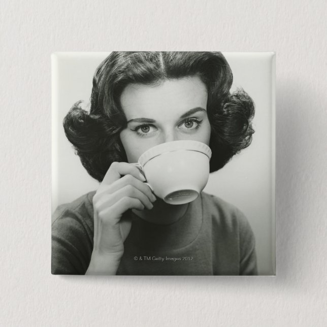 Macaron Carré 5 Cm Boire de femme (Devant)