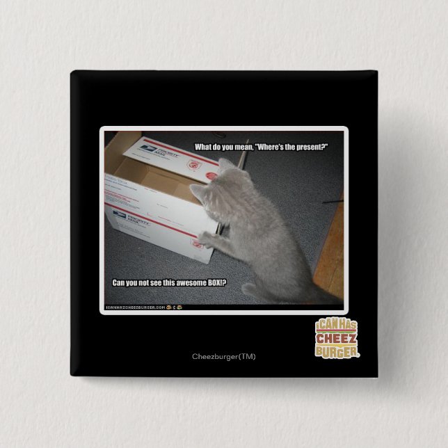 Macaron Carré 5 Cm Boîte impressionnante (Devant)