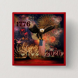 Macaron Carré 5 Cm Bold 1776 - 2026 America's 250th Anniversary