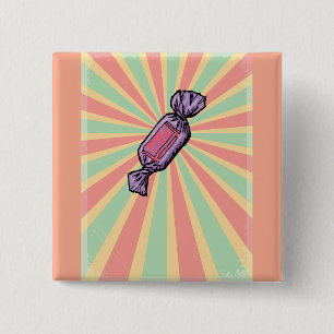Macaron Carré 5 Cm Bonbon Emballé Art Pop Vintage