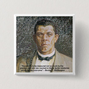 Macaron Carré 5 Cm Booker T. Washington et citation sur le succès