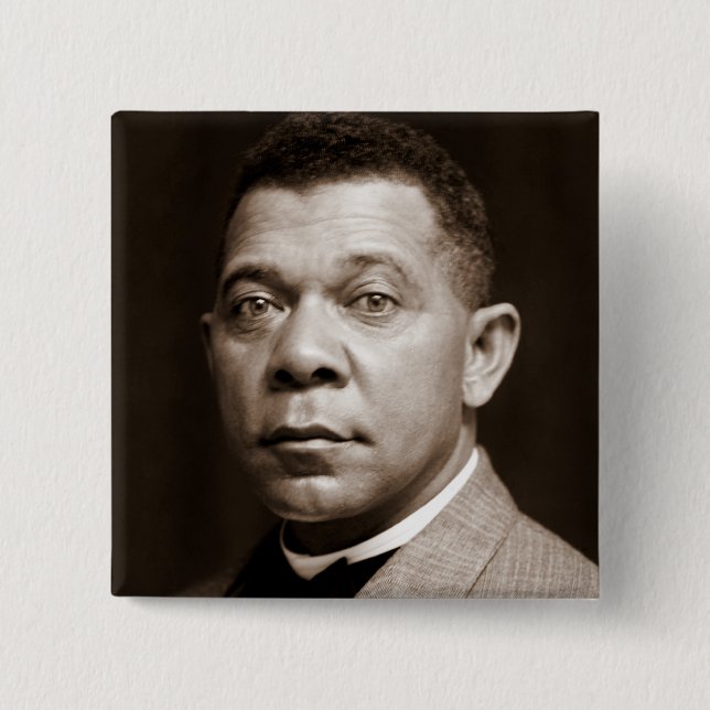 Macaron Carré 5 Cm Booker Washington : African American Educator (Devant)
