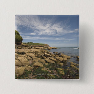 Macaron Carré 5 Cm Bord de la mer rocheux avec le déplacement de