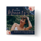 Botanique rose & Navy Florals Élégant Mémorial