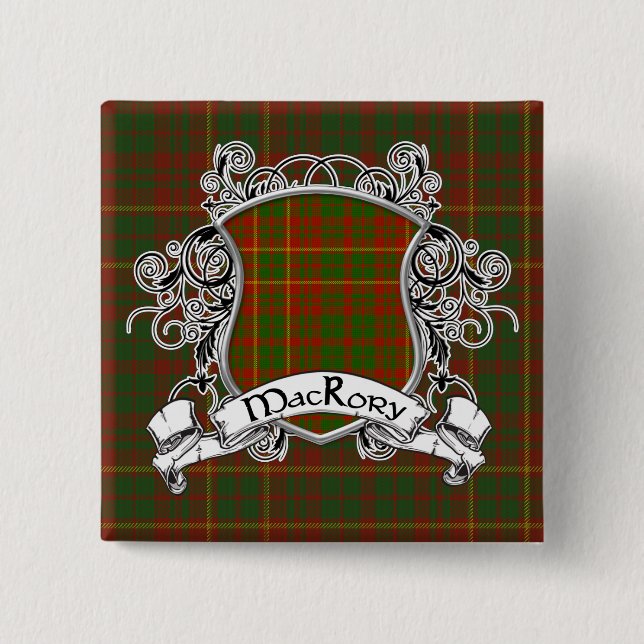 Macaron Carré 5 Cm Bouclier de tartan de MacRory (Devant)