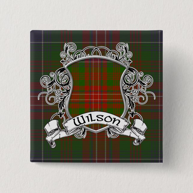 Macaron Carré 5 Cm Bouclier de tartan de Wilson (Devant)