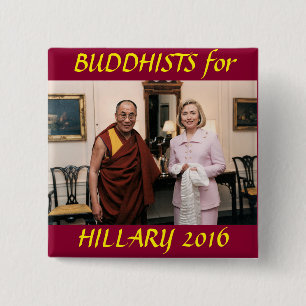 Macaron Carré 5 Cm Bouddhistes pour Hillary Clinton
