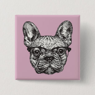 Macaron Carré 5 Cm Bouledogue de hippie