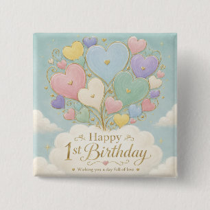 Macaron Carré 5 Cm Bouquet de ballons en forme de cœur pastel pour 1e
