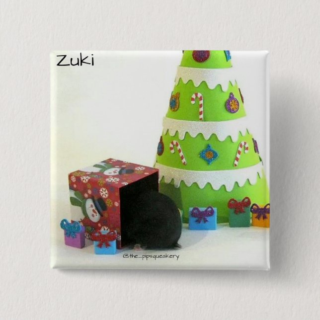 Macaron Carré 5 Cm Bout de hamster ! (Devant)