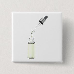 Macaron Carré 5 Cm Bouteille en verre ouvert avec pipette