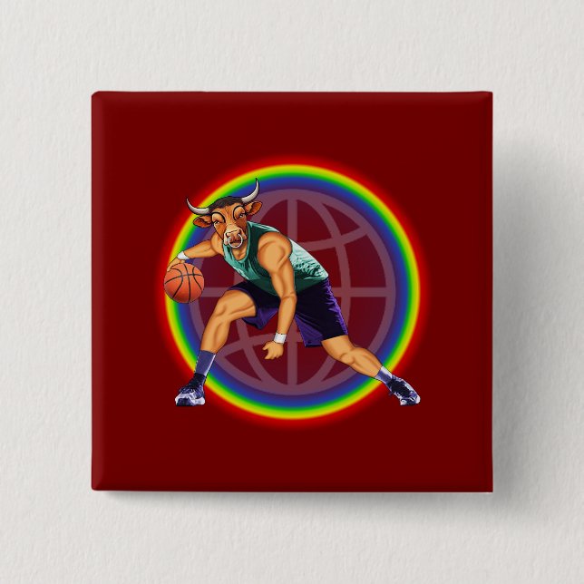 Macaron Carré 5 Cm Bouton (Devant)