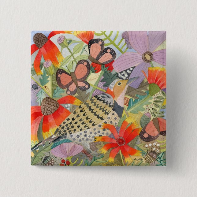 Macaron Carré 5 Cm Bouton (Devant)