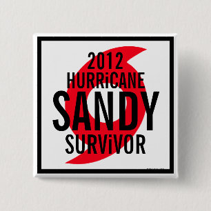 Macaron Carré 5 Cm Bouton 1 de la survivante 2012 de Sandy d'ouragan