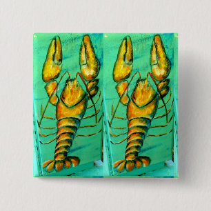 Macaron Carré 5 Cm Bouton 2 carrés vert homard