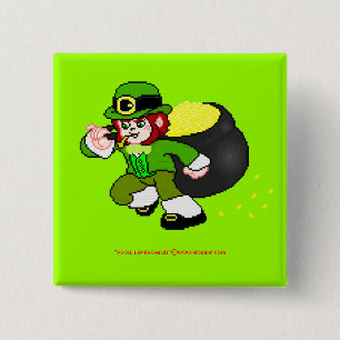 Macaron Carré 5 Cm Bouton 2 de lutin de pixel