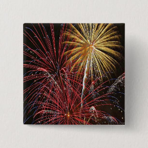 Macaron Carré 5 Cm Bouton 4 juillet Fireworks