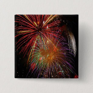 Macaron Carré 5 Cm Bouton 4 juillet Fireworks