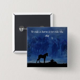 Macaron Carré 5 Cm Bouton à épingle à deux chevaux de course Thorough