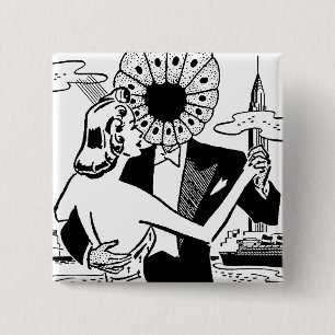 Macaron Carré 5 Cm Bouton Agent zéro