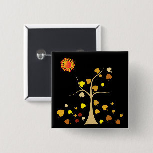 Macaron Carré 5 Cm Bouton Aimer l'arbre