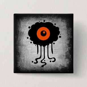 Macaron Carré 5 Cm Bouton Alien Cyclope Halloween
