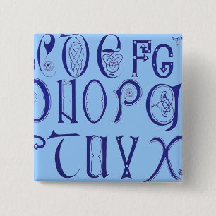 Macaron Carré 5 Cm Bouton Alphabet