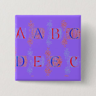 Macaron Carré 5 Cm Bouton Alphabet