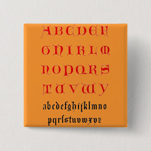 Macaron Carré 5 Cm Bouton Alphabet