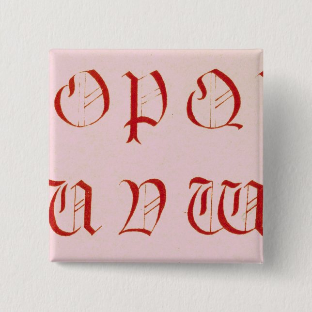 Macaron Carré 5 Cm Bouton Alphabet (Devant)