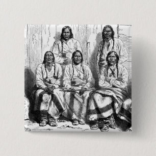 Macaron Carré 5 Cm Bouton Amérindiens