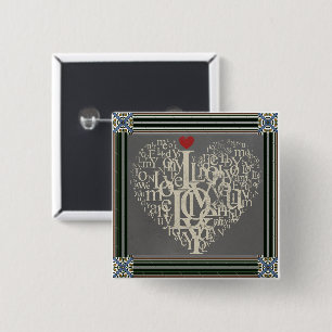 Macaron Carré 5 Cm Bouton Amour