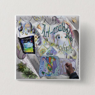 Macaron Carré 5 Cm Bouton analogique Art