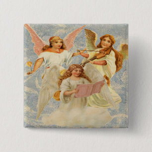 Macaron Carré 5 Cm Bouton Angels célestes