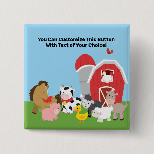 Macaron Carré 5 Cm Bouton Animaux de batterie personnalisés